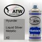 Preview: Hyundai, Liquid Silver Metallic, X2: 400ml Sprühdose, von ATW Autoteile West.